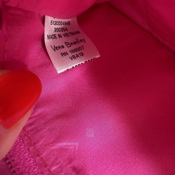 Vera Bradley Flamingo Fiesta Quilted Zip Around Wallet RFID Navy Pink Birds - Picture 11 of 14